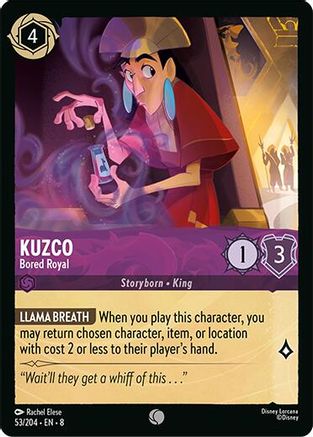 Kuzco - Bored Royal (53/204) [Reign of Jafar] Cold Foil Lorcana Single Disney