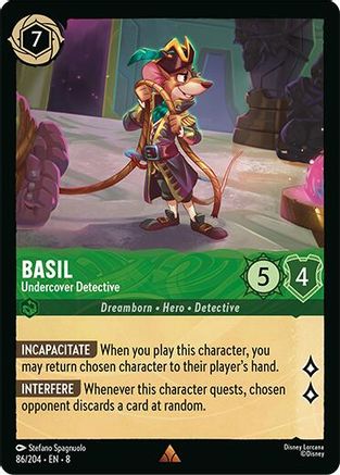 Basil - Undercover Detective (86/204) [Reign of Jafar] Lorcana Single Disney