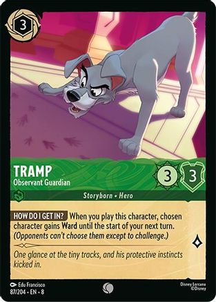 Tramp -Observant Guardian (87/204) [Reign of Jafar] Cold Foil Lorcana Single Disney