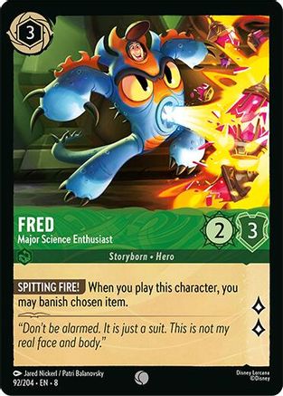 Fred - Major Science Enthusiast (92/204) [Reign of Jafar] Cold Foil Lorcana Single Disney