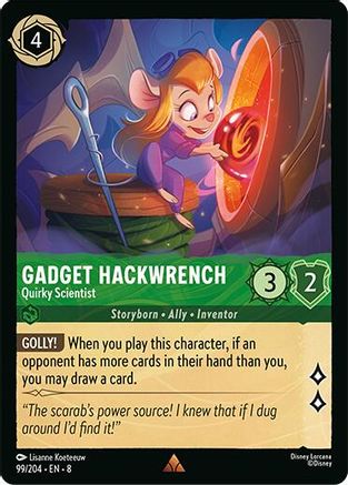 Gadget Hackwrench - Quirky Scientist (99/204) [Reign of Jafar] Cold Foil Lorcana Single Disney
