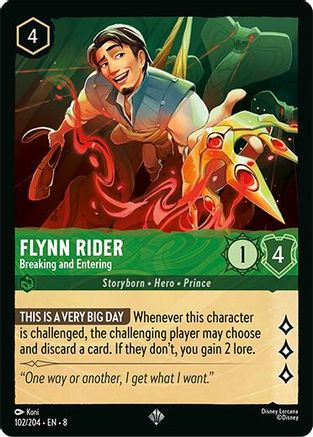 Flynn Rider - Breaking and Entering (102/204) [Reign of Jafar] Cold Foil Lorcana Single Disney