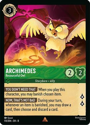 Archimedes - Resourceful Owl (113/204) [Reign of Jafar] Lorcana Single Disney