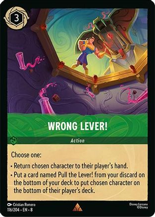 Wrong Lever! (116/204) [Reign of Jafar] Cold Foil Lorcana Single Disney