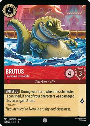 Brutus - Fearsome Crocodile (125/204) [Reign of Jafar] Cold Foil Lorcana Single Disney