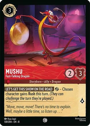 Mushu - Fast-Talking Dragon (130/204) [Reign of Jafar] Lorcana Single Disney