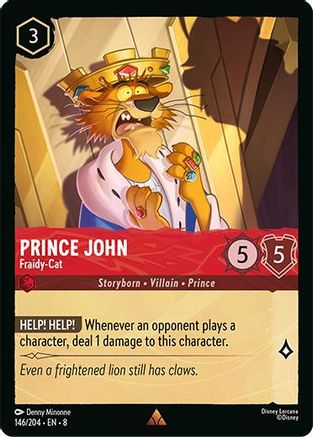 Prince John - Fraidy-Cat (146/204) [Reign of Jafar] Lorcana Single Disney