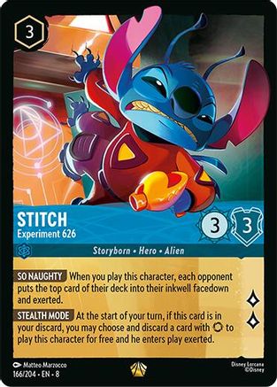 Stitch - Experiment 626 (166/204) [Reign of Jafar] Cold Foil Lorcana Single Disney