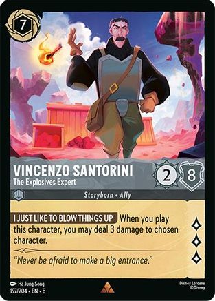 Vincenzo Santorini - The Explosives Expert (197/204) [Reign of Jafar] Cold Foil Lorcana Single Disney