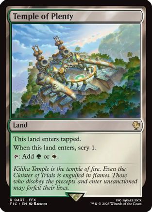 Temple of Plenty (FIC-437) [Commander: FINAL FANTASY] MTG Single Wizards of the Coast