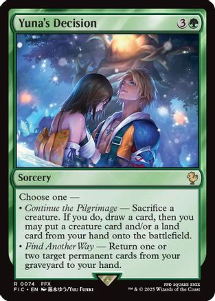 Yuna's Decision (FIC-074) [Commander: FINAL FANTASY] MTG Single Wizards of the Coast