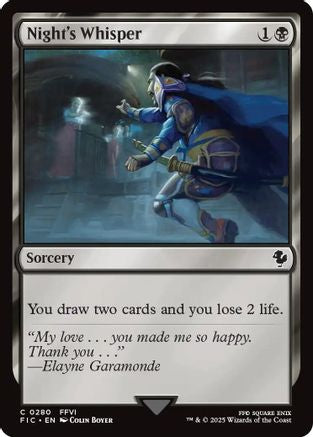 Night's Whisper (FIC-280) [Commander: FINAL FANTASY] MTG Single Wizards of the Coast