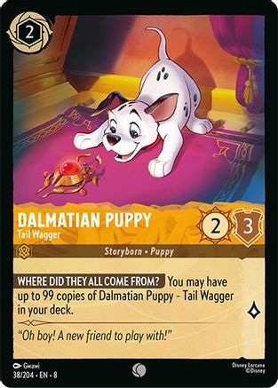Dalmatian Puppy - Tail Wagger (38/204) [Reign of Jafar] Cold Foil Lorcana Single Disney