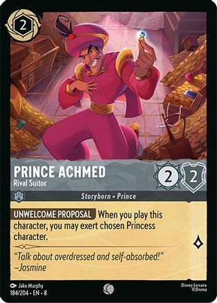 Prince Achmed - Rival Suitor (184/204) [Reign of Jafar] Cold Foil Lorcana Single Disney
