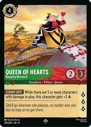 Queen of Hearts - Haughty Monarch (105/204) [Reign of Jafar] Cold Foil Lorcana Single Disney