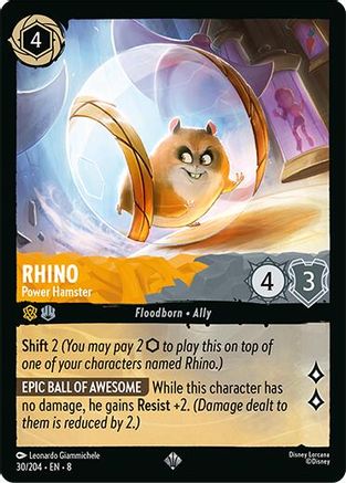 Rhino - Power Hamster (30/204) [Reign of Jafar] Cold Foil Lorcana Single Disney