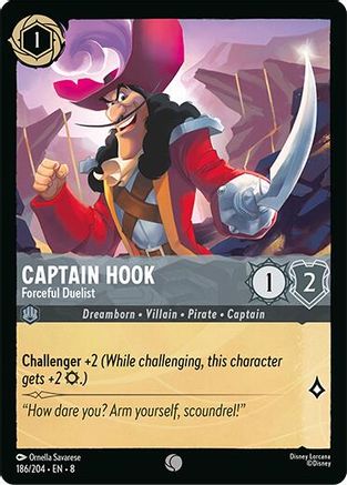 Captain Hook - Forceful Duelist (186/204) [Reign of Jafar] Cold Foil Lorcana Single Disney