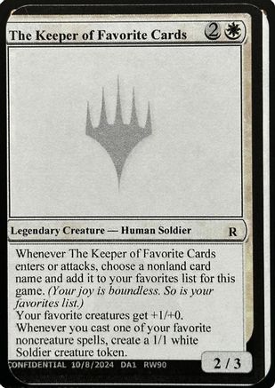 The Keeper of Favorite Cards (-) [Misc] Un-Known Event Playtest Cards MTG Single Wizards of the Coast