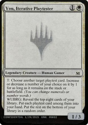 You, Iterative Playtester (-) [Misc] Un-Known Event Playtest Cards MTG Single Wizards of the Coast