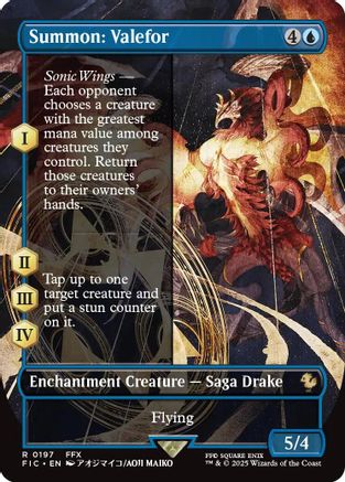 Summon: Valefor (Borderless) (FIC-197) [Commander: FINAL FANTASY] MTG Single Wizards of the Coast