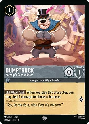 Dumptruck - Karage's Second Mate (185/204) [Reign of Jafar] Cold Foil Lorcana Single Disney