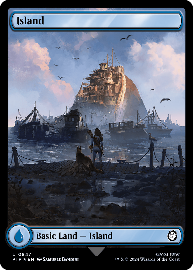 Island (0847) (Surge Foil) (PIP-847) [Fallout] Foil MTG Single Wizards of the Coast