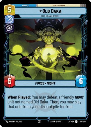 Old Daka - Oldest and Wisest (36/264) [Legends of the Force] Star Wars: Unlimited Single Disney