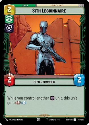 Sith Legionnaire (81/264) [Legends of the Force] Star Wars: Unlimited Single Disney