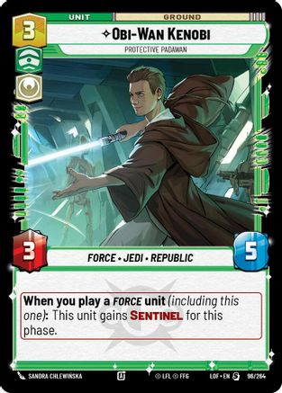Obi-Wan Kenobi - Protective Padawan (96/264) [Legends of the Force] Star Wars: Unlimited Single Disney