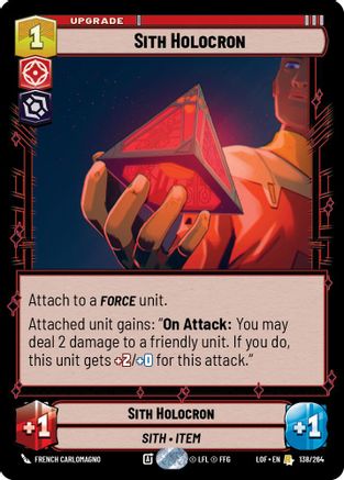 Sith Holocron (138/264) [Legends of the Force] Star Wars: Unlimited Single Disney