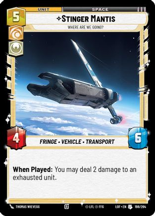 Stinger Mantis - Where Are We Going? (198/264) [Legends of the Force] Star Wars: Unlimited Single Disney