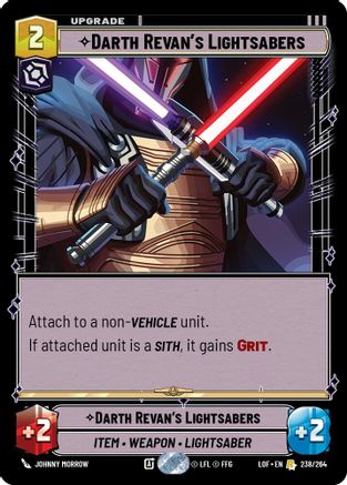 Darth Revan's Lightsabers (238/264) [Legends of the Force] Star Wars: Unlimited Single Disney
