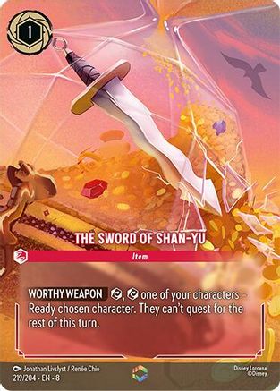 The Sword of Shan Yu (Enchanted) (219/204) [Reign of Jafar] Holofoil Lorcana Single Disney