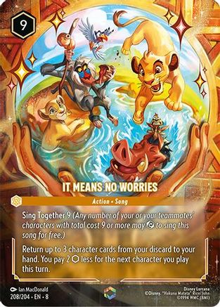 It Means No Worries (Enchanted) (208/204) [Reign of Jafar] Holofoil Lorcana Single Disney