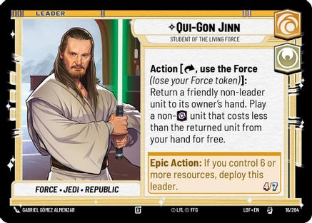 Qui-Gon Jinn - Student of the Living Force (016/264) [Legends of the Force] Star Wars: Unlimited Single Disney