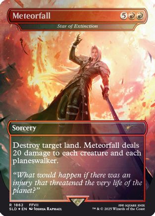 Meteorfall - Star of Extinction (Rainbow Foil) (SLD-1862) [Secret Lair] Drop Series Foil MTG Single Wizards of the Coast
