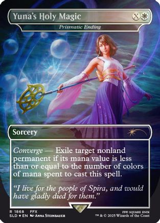 Yuna's Holy Magic - Prismatic Ending (Rainbow Foil) (SLD-1868) [Secret Lair] Drop Series Foil MTG Single Wizards of the Coast