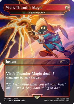 Vivi's Thunder Magic - Lightning Bolt (Rainbow Foil) (SLD-1871) [Secret Lair] Drop Series Foil MTG Single Wizards of the Coast