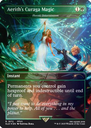 Aerith's Curaga Magic - Heroic Intervention (Rainbow Foil) (SLD-1872) [Secret Lair] Drop Series Foil MTG Single Wizards of the Coast