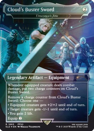 Cloud's Buster Sword - Umezawa's Jitte (Rainbow Foil) (SLD-1865) [Secret Lair] Drop Series Foil MTG Single Wizards of the Coast