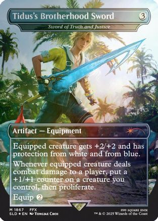 Tidus's Brotherhood Sword - Sword of Truth and Justice (Rainbow Foil) (SLD-1867) [Secret Lair] Drop Series Foil MTG Single Wizards of the Coast