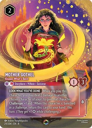 Mother Gothel - Knows What's Best (Enchanted) (211/204) [Reign of Jafar] Holofoil Lorcana Single Disney