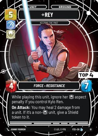 Rey - Keeping the Past (Top 4) (61) [Organized Play Promos] Foil Star Wars: Unlimited Single Disney