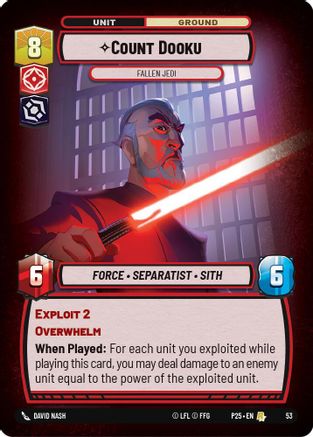 Count Dooku - Fallen Jedi (53) [Organized Play Promos] Foil Star Wars: Unlimited Single Disney