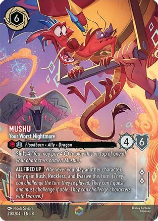 Mushu - Your Worst Nightmare (Enchanted) (218/204) [Reign of Jafar] Holofoil Lorcana Single Disney