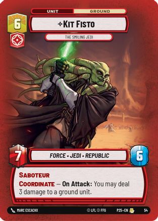 Kit Fisto - The Smiling Jedi (54) [Organized Play Promos] Foil Star Wars: Unlimited Single Disney