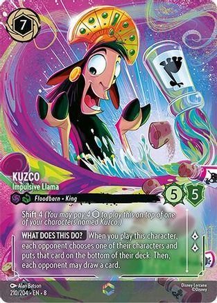 Kuzco - Impulsive Llama (Enchanted) (210/204) [Reign of Jafar] Holofoil Lorcana Single Disney