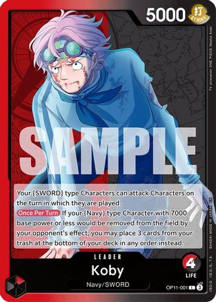 Koby (001) (OP11-001) [A Fist of Divine Speed] One Piece Single Bandai