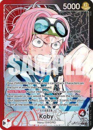 Koby (001) (Alternate Art) (OP11-001) [A Fist of Divine Speed] Foil One Piece Single Bandai