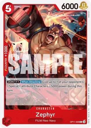 Zephyr (OP11-006) [A Fist of Divine Speed] One Piece Single Bandai